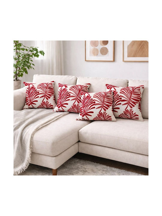 ForHome Decorative Pillow Case Foglie D'acero Red 45x45cm