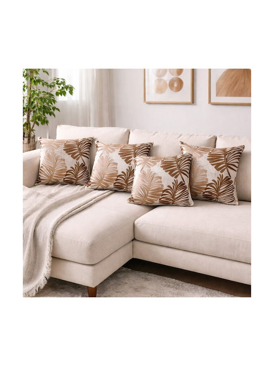 ForHome Decorative Pillow Case Foglie D'acero Brown 45x45cm