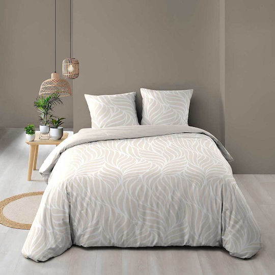 Cotton Duvet Cover King Size 260x240 L-c Morgane Natural