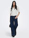 Long Sleeve Women's Denim Shirt White