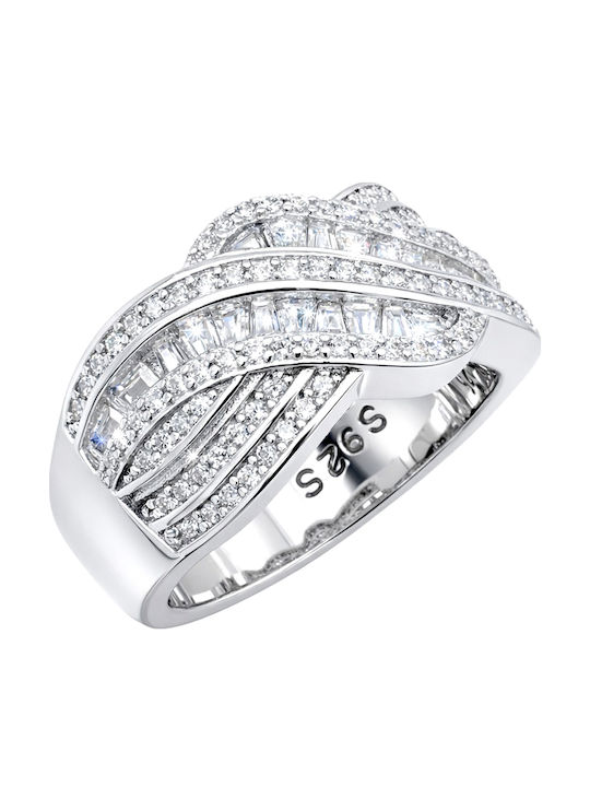 Xrisokosmima Women's Ring with Zircon from Silver