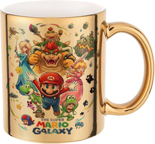 Koupakoupa Mario Galaxy Κούπα Κεραμική Χρυσή 330ml