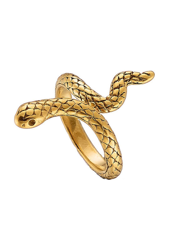 Verorama Women's Ring Made of Gold Plated Steel