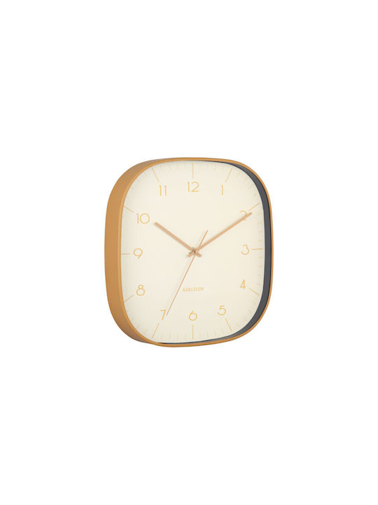 Karlsson Grato Cuadrado Wall Clock Metallic Yel...