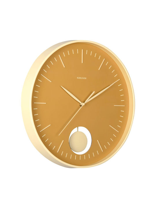 Karlsson Grato Pendulum Wall Clock Plastic With Pendulum Yellow 40.6x4.8cm