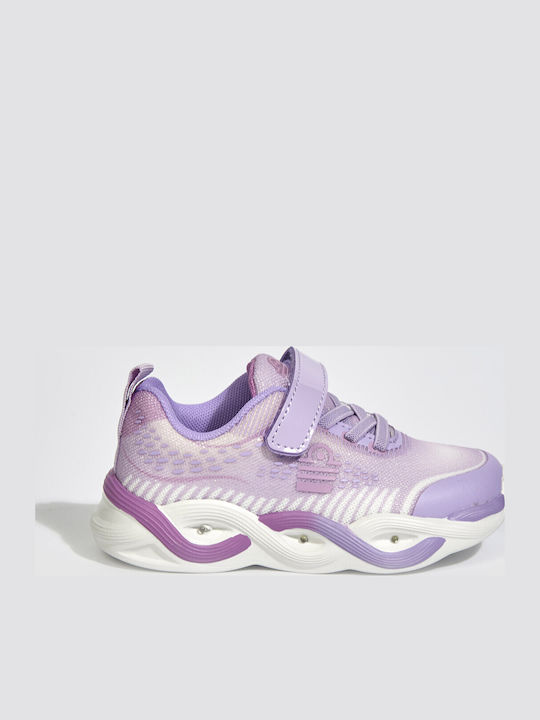 Παιδικά Sneakers με Σκρατς & Φωτάκια Μωβ