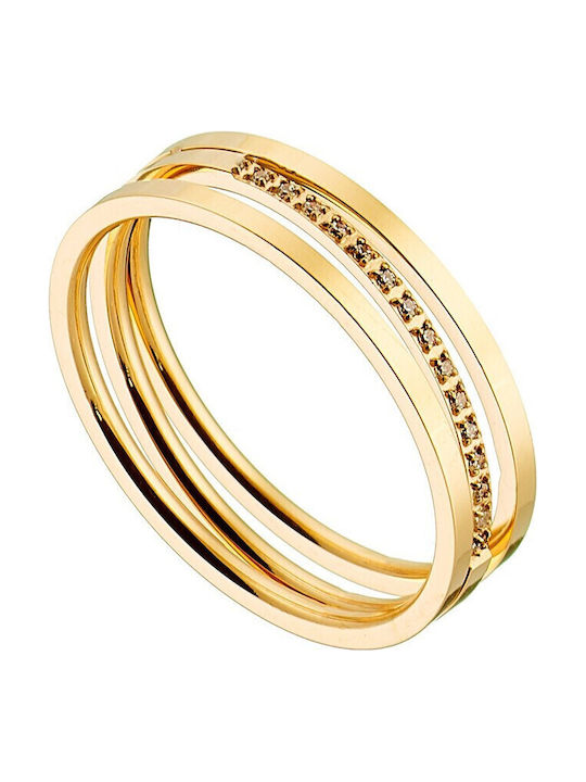Verorama Women's Ring Made of Gold Plated Steel