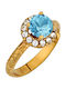 Verorama Women's Ring with Stones from Gold Plated Silver