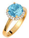 Verorama Women's Ring with Stones Silver Gold Plated