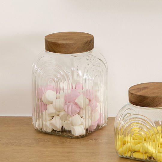 5Five F-five Arche Glass Jar for Sugar and Pasta with Airtight Lid Transparent 4000ml