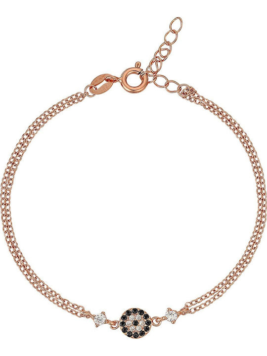 Prince Silvero Women's Silver Gold Plated Chain Bracelet with Eye Design 19cm