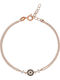 Prince Silvero Women's Silver Gold Plated Chain Bracelet with Eye Design 19cm