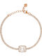 Prince Silvero Women's Riviera Silver Gold Plated Bracelet with Zircon 15cm