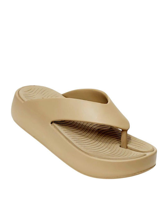 Parex Platform Flip Flops in Beige Color
