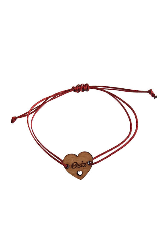 Jeenie Women's Bracelet with Heart Design Made of Cord