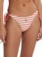 Bikinihosen mit Schnürung Cent Streifen & Eichel Orange