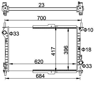 Hart Car Water Radiator for Ford Transit Connect