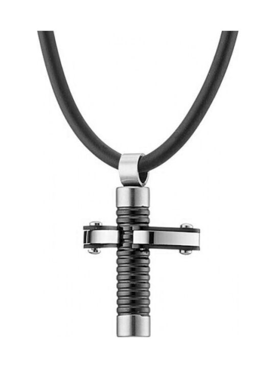 Verorama Men's Steel Cross with Cord