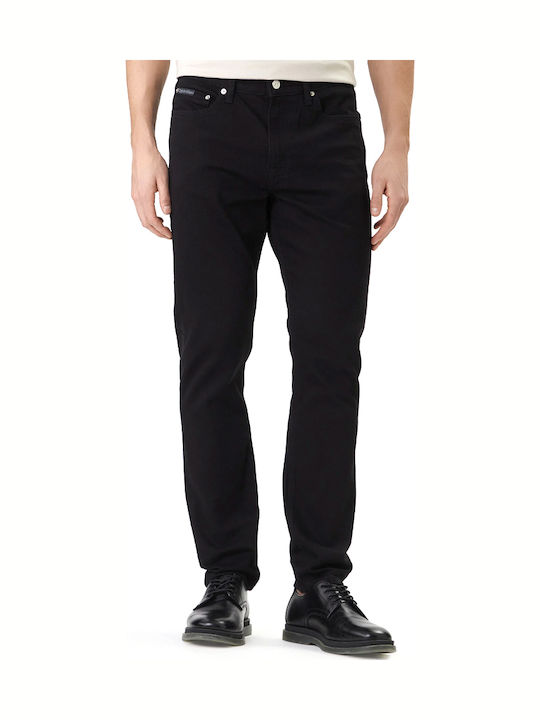 Calvin Klein Ανδρικό Παντελόνι Τζιν Slim Fit Tapered Μαύρο