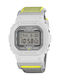 Casio Ceas Digital Cronograf de Baterie pentru Bărbați cu Curea Textilă Albă