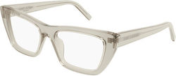 Saint Laurent Katzenauge Transparente Gelbe Mic...