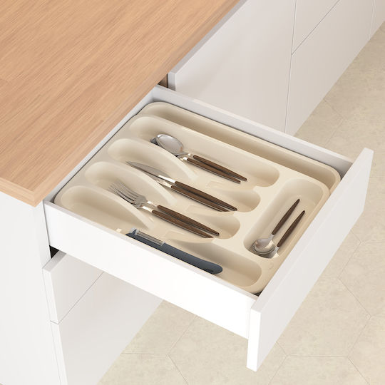 5Five Besteckeinsätze für Schubladen Aufklappbar Kunststoff 48.5x34x6cm Beiges