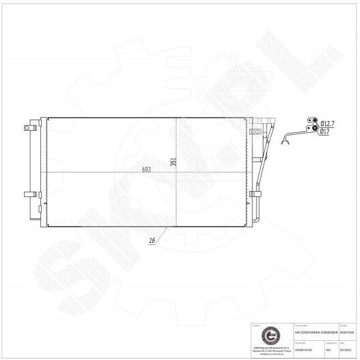 Condensator Climatizare Kia Carens Iii Dezumidificator 976061d100