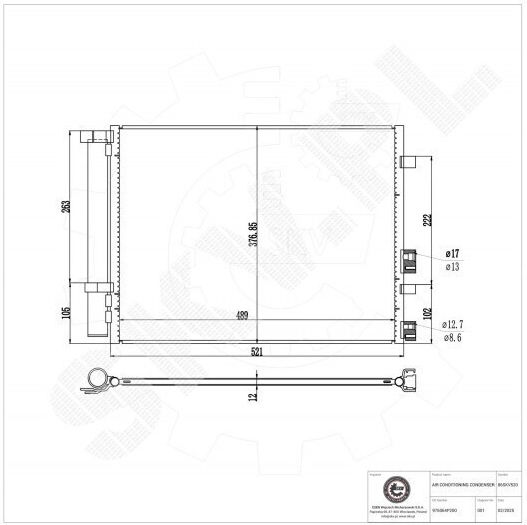 Кондензатор Климатик Hyundai I20 I Ix20 A/C Изсушител 976064p200