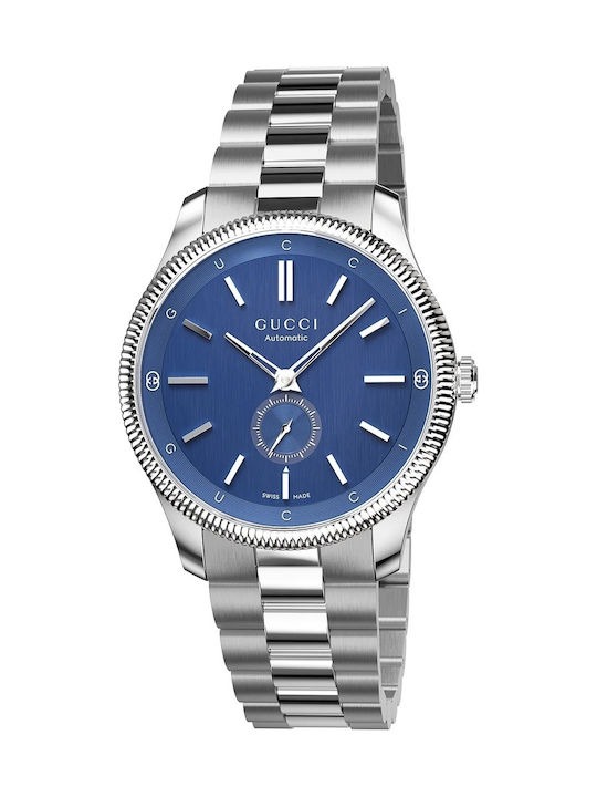 Gucci Men's Automatic Watch with Silver Metal Bracelet