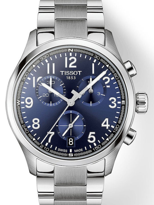 Tissot Chrono Men's Battery Watch with Silver Metal Bracelet