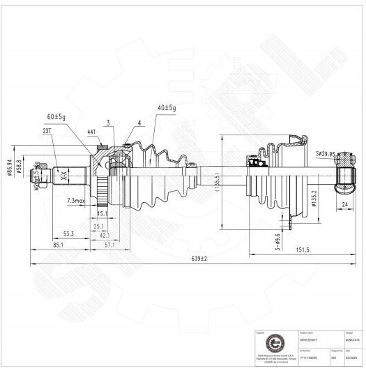 Arbore De Transmisie Renault Kangoo Față Stânga 7711135295