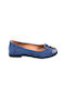Leder Damen Ballerinas in Blauen Farbe