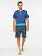 Dustin Summer Men's Cotton Pyjamas Blue Indigo B671-blue