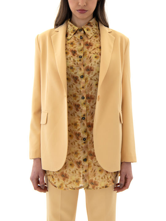MY T Langes Damen Blazer Gelb