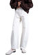 High Rise Women's Jean Pants Ecru