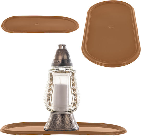 Stand Grave Candles Candle 44 Cm Gold Plastic Tray
