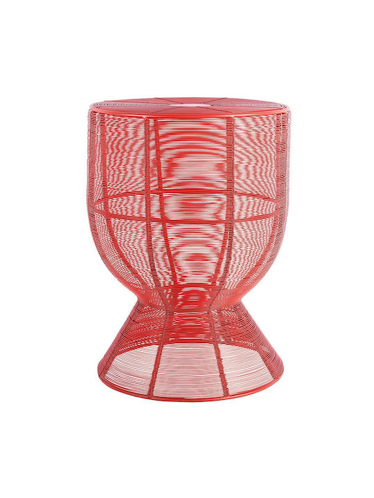 Round Side Table Cuerda Metal Bright Scarlet Red M30.5xL30.5xH46.5cm