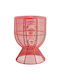 Round Side Table Cuerda Metal Bright Scarlet Red M30.5xL30.5xH46.5cm