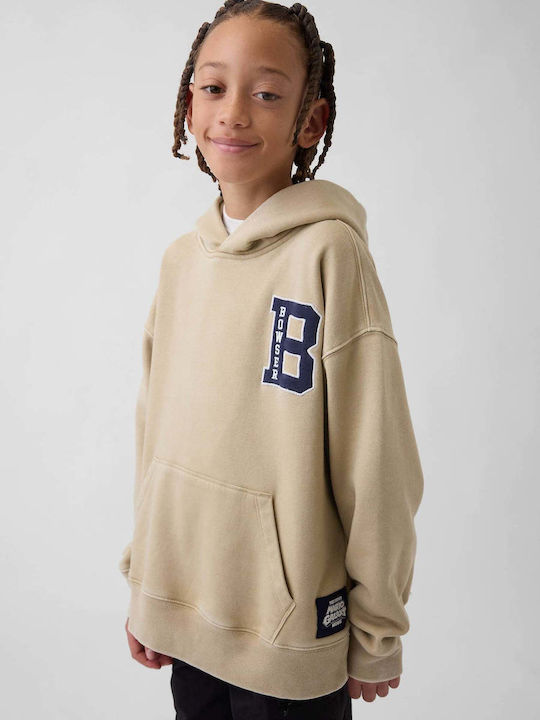 Kids Sweatshirt with Hood and Pockets Khaki