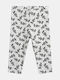 Kids Long Leggings Black Pattern