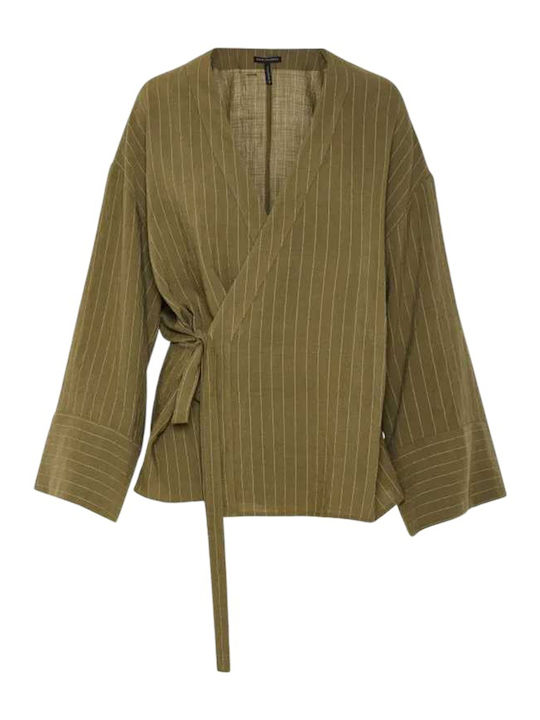 Funky Buddha Γυναικείο Κιμονό Dusty Olive Multi