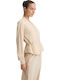 Women's Cardigan with Zipper Beige