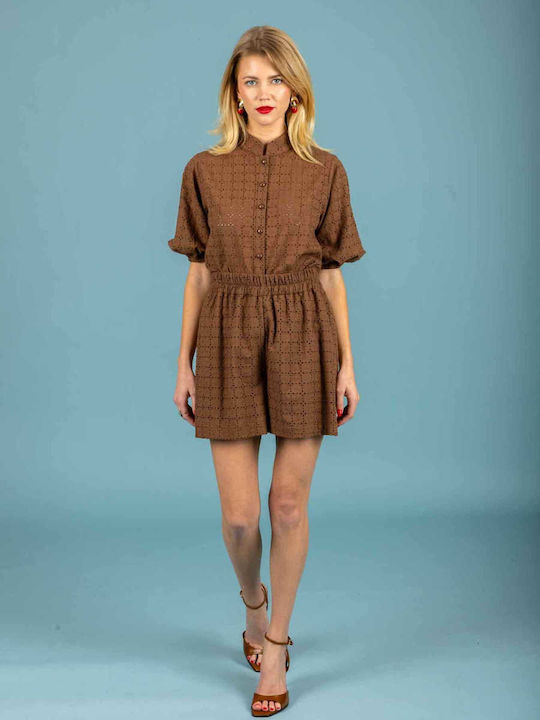 Women's Brown One-piece Shorts