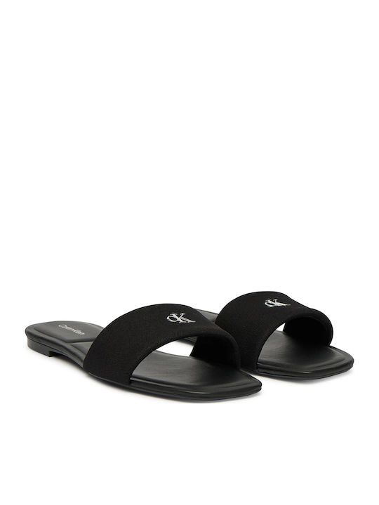 Calvin Klein Leather Women's Flat Sandals Black