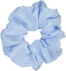 Striped Scrunchie Light Blue Hair Scrunchies