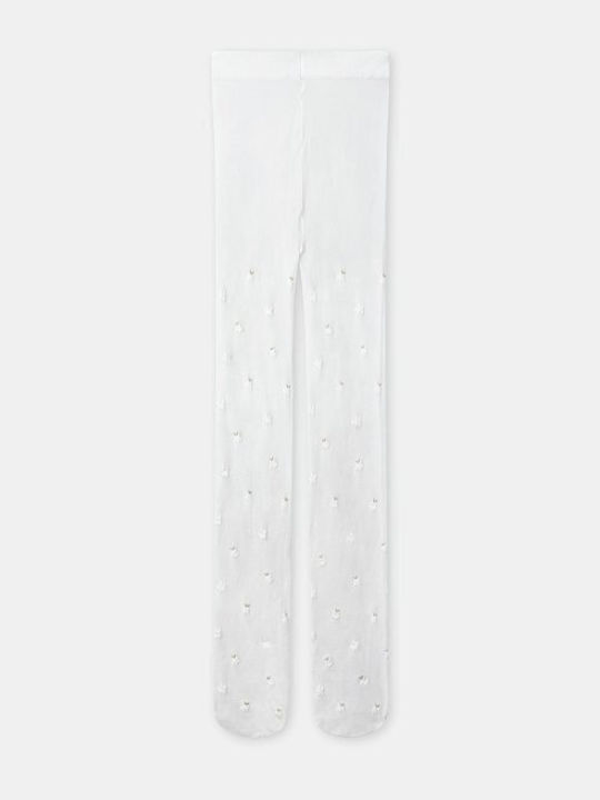 Sergent Major Kids Tights Polka Dot White Ethereal