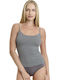 Gray Women's Tank Top with Spaghetti Strap