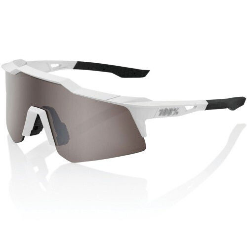 100% Cycling Glasses Speedcraft Xs with White Frame and Mirror Photochromic Lenses