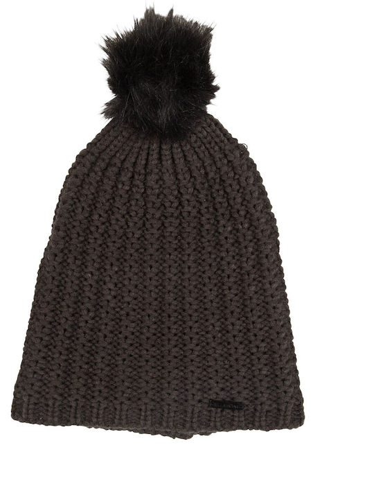 Beanie Γυναικείος Σκούφος Πλεκτός σε Μαύρο χρώμα