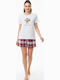 Mihra Summer Women's Pyjama Set White 90782-white